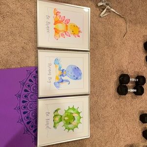 3 professionally framed drawings for nursery (sold as package all 3)